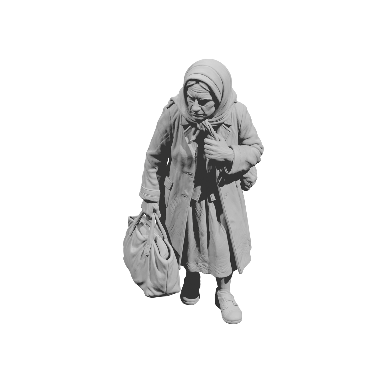 MM2260 WW2 France 1940s Refugees-7 Woman with Large Handbag