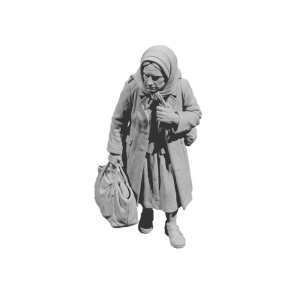 MM2260 WW2 France 1940s Refugees-7 Woman with Large Handbag