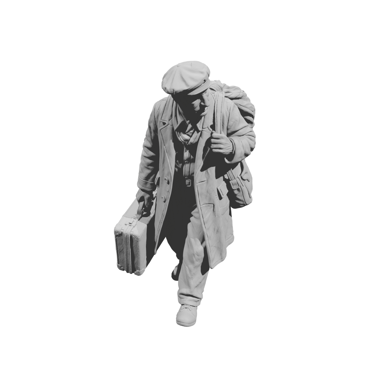 MM2261 WW2 France 1940s Refugees-8 Man with Pack and Suitcase