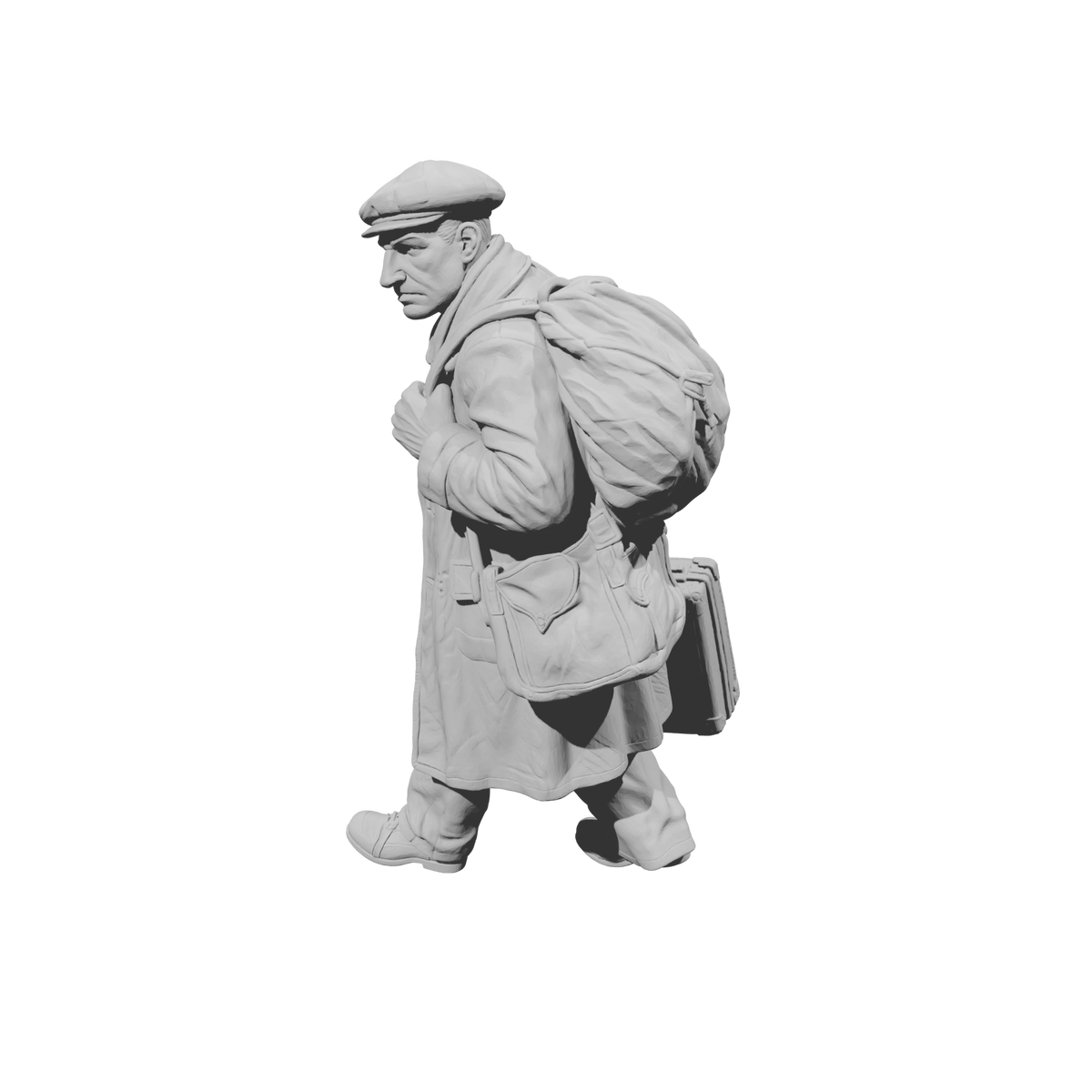 MM2261 WW2 France 1940s Refugees-8 Man with Pack and Suitcase