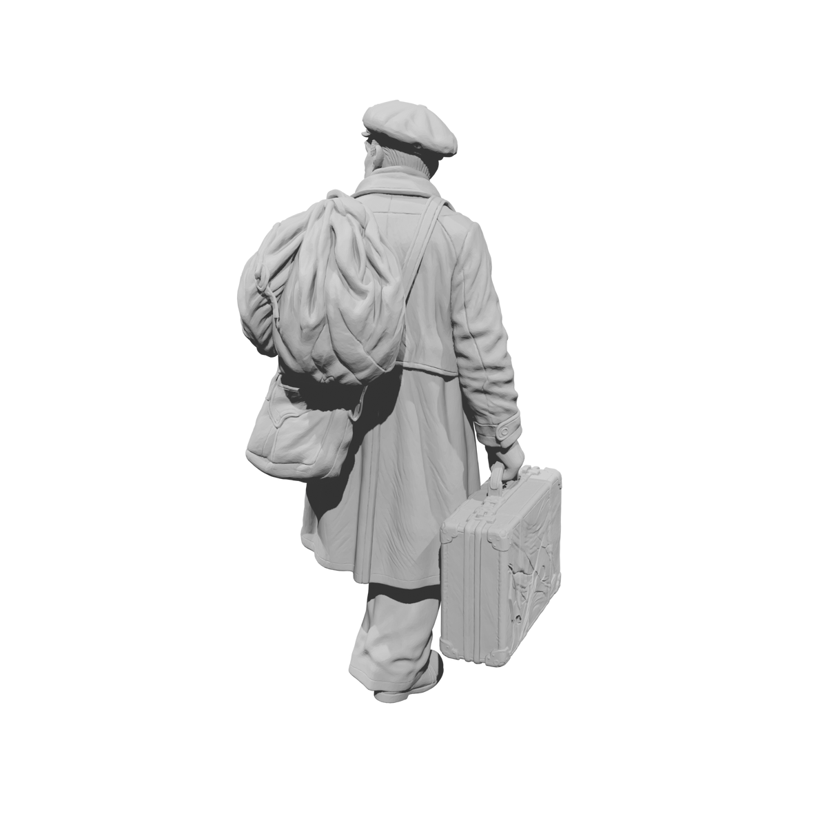MM2261 WW2 France 1940s Refugees-8 Man with Pack and Suitcase