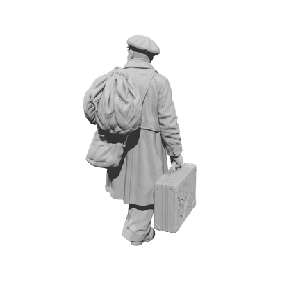 MM2261 WW2 France 1940s Refugees-8 Man with Pack and Suitcase