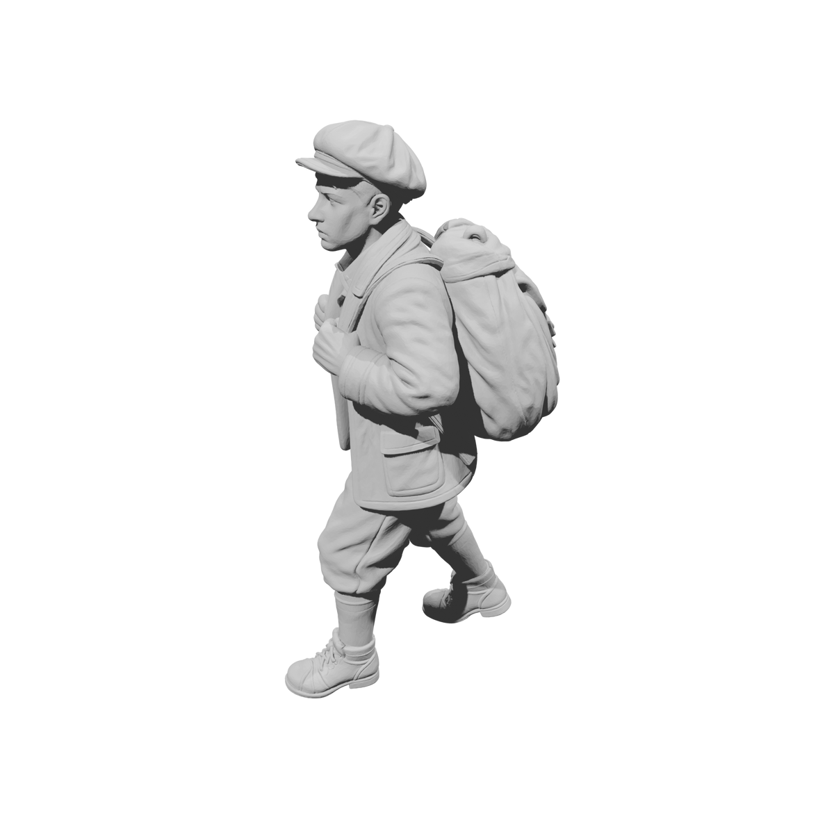 MM2262 WW2 France 1940s Refugees-9 Youth with Backpack