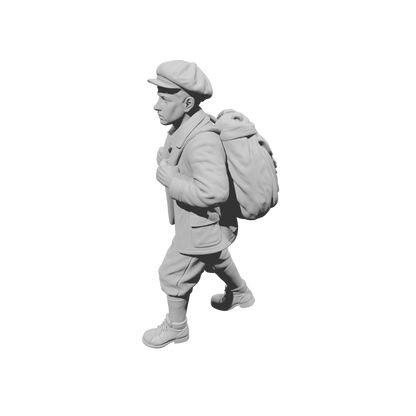 MM2262 WW2 France 1940s Refugees-9 Youth with Backpack