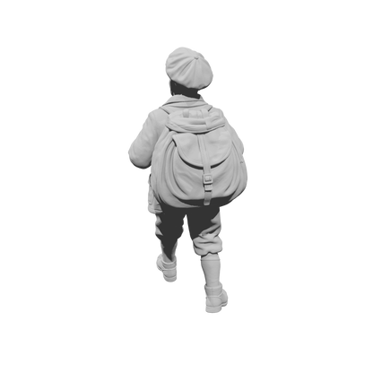 MM2262 WW2 France 1940s Refugees-9 Youth with Backpack