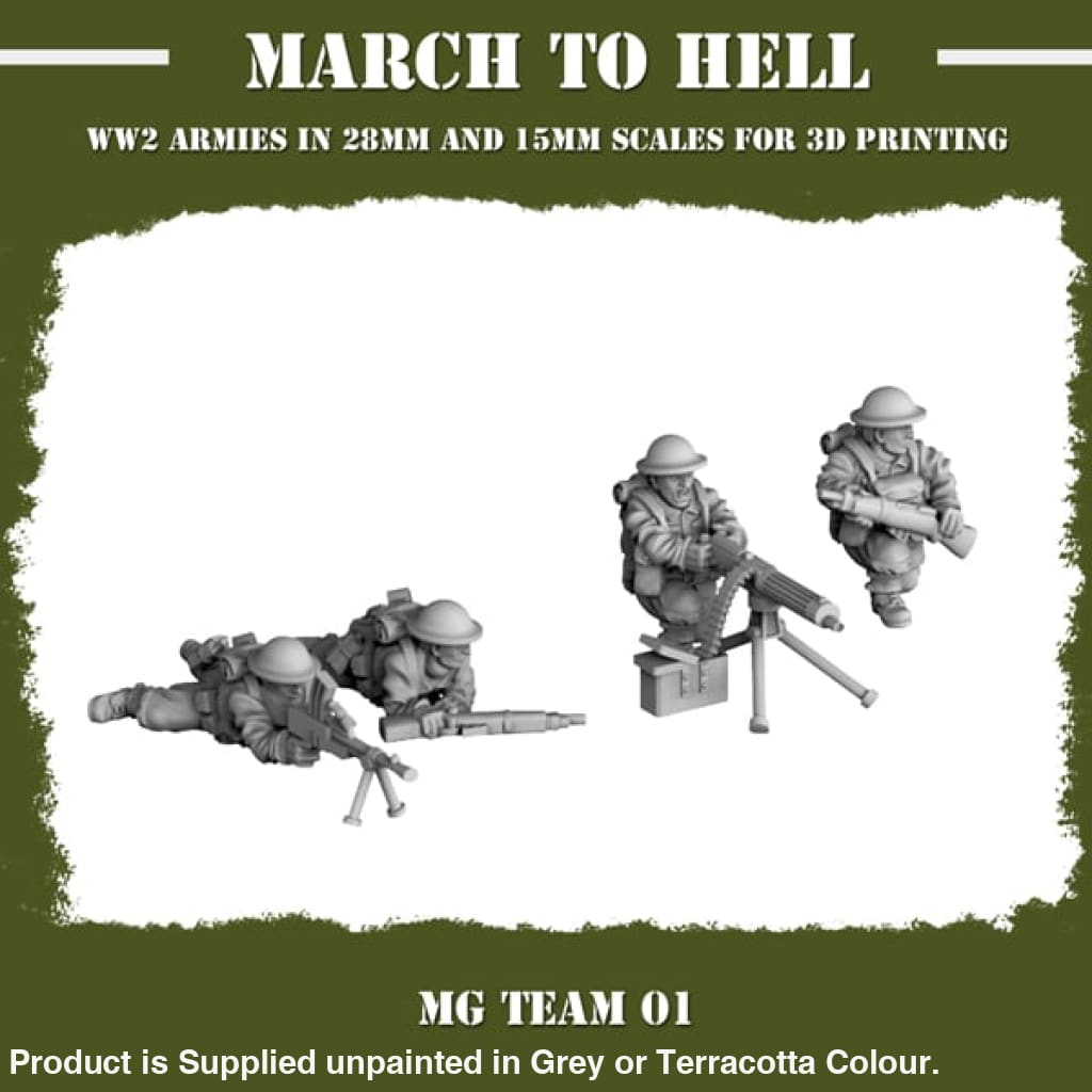 British Army Gb Mg Team Figure