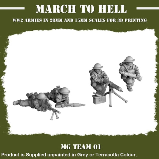 British Army Gb Mg Team Figure