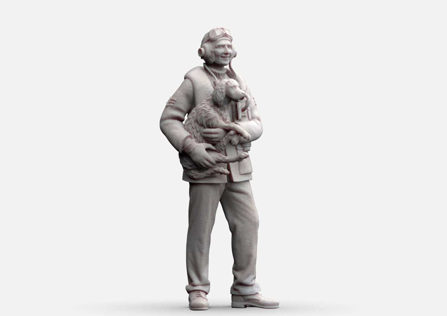 MM1154 WW2 RAF Pilot Holding Dog Figure