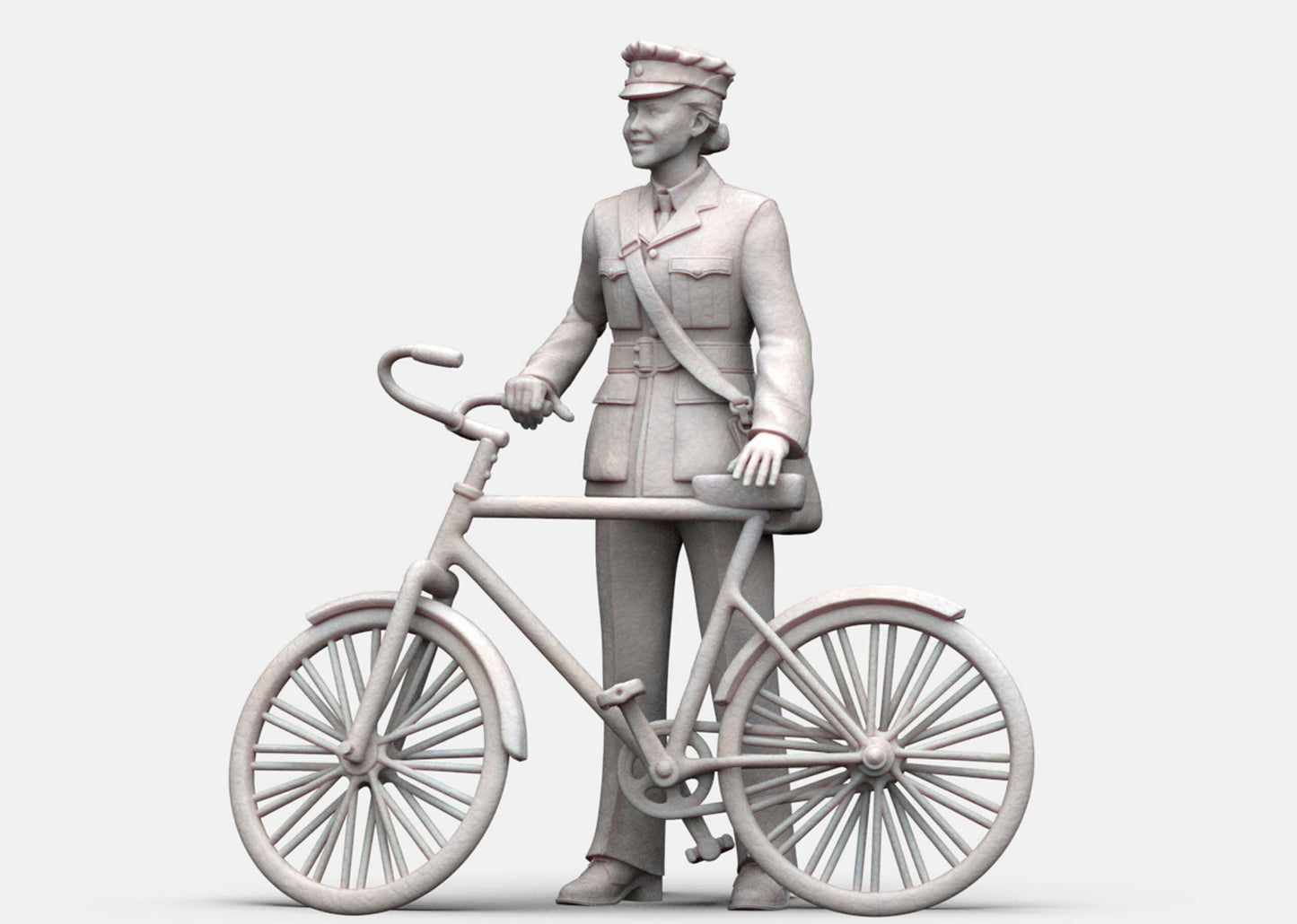 MM1154 WW2 RAF WAAF with Pushbike Figure