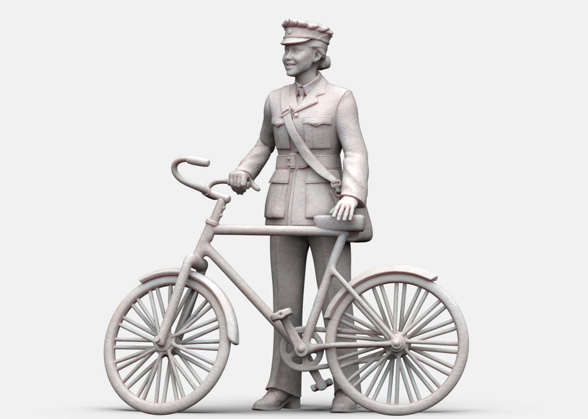 MM1154 WW2 RAF WAAF with Pushbike Figure