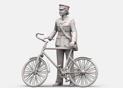 MM1154 WW2 RAF WAAF with Pushbike Figure