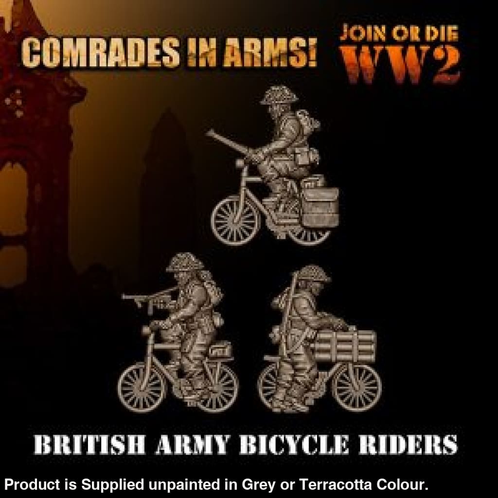 Comrades in Arms British Army Bicycle Riders 28mm 1:56 Figure