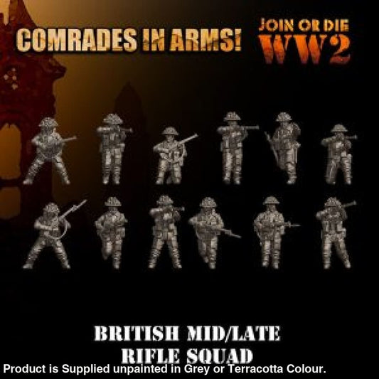 Comrades in Arms British Army Mid/Late Rifle Squad 28mm 1:56 Figure