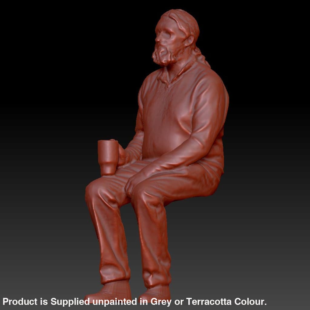 Older Male Sitting With Coffee Cup Dsp044 Figure