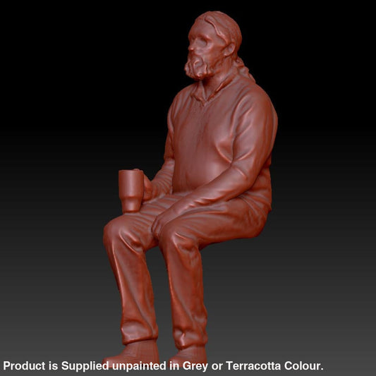 Older Male Sitting With Coffee Cup Dsp044 Figure