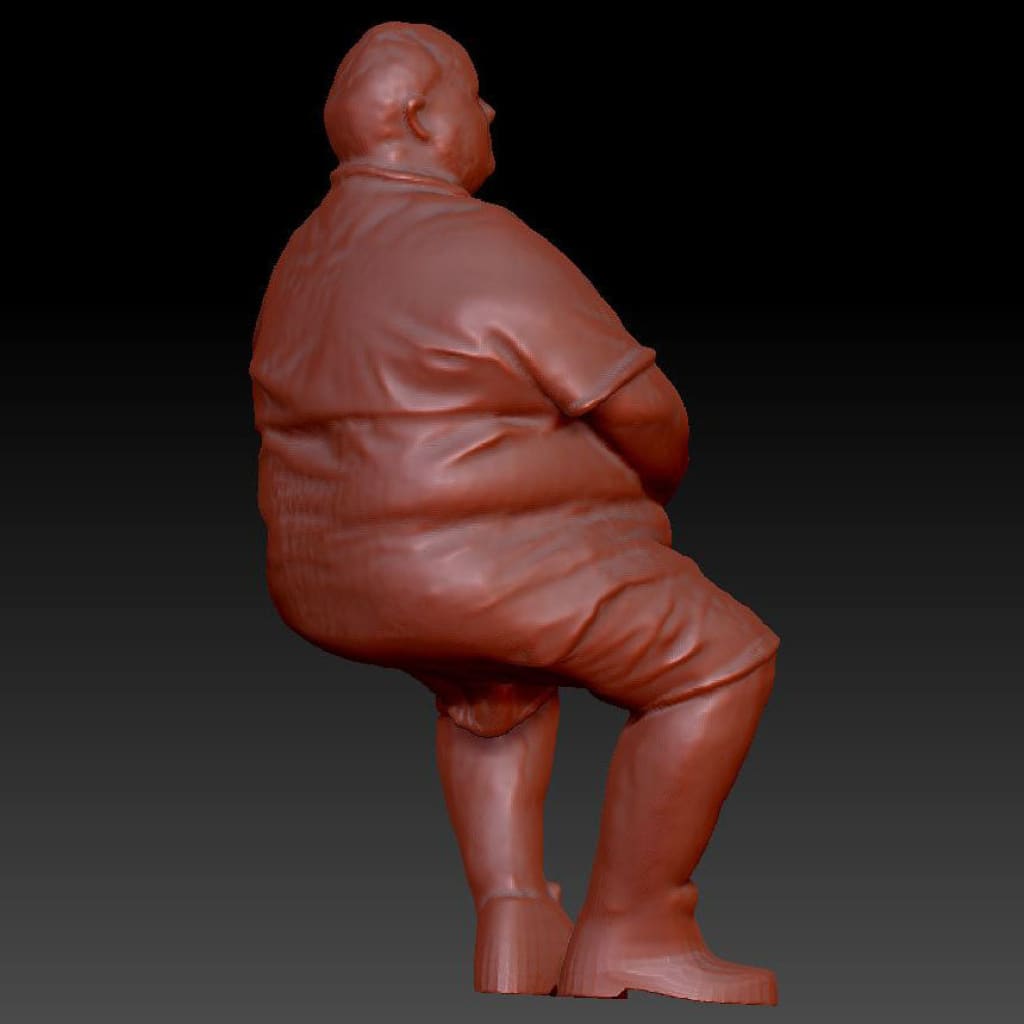 Large Older Jolly Male Sitting Dsp089 Figure