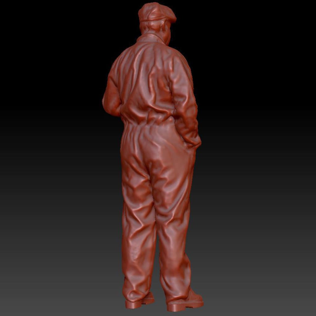 Dsp154 Male In Overalls Standing Figure