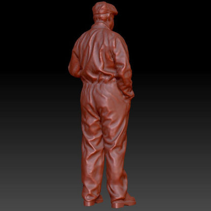 Dsp154 Male In Overalls Standing Figure