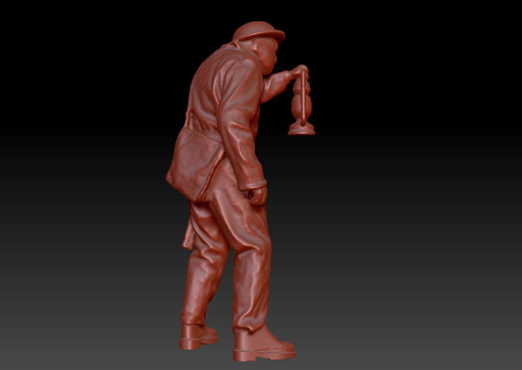 Dsp171 Male Arp Warden And Lamp Figure