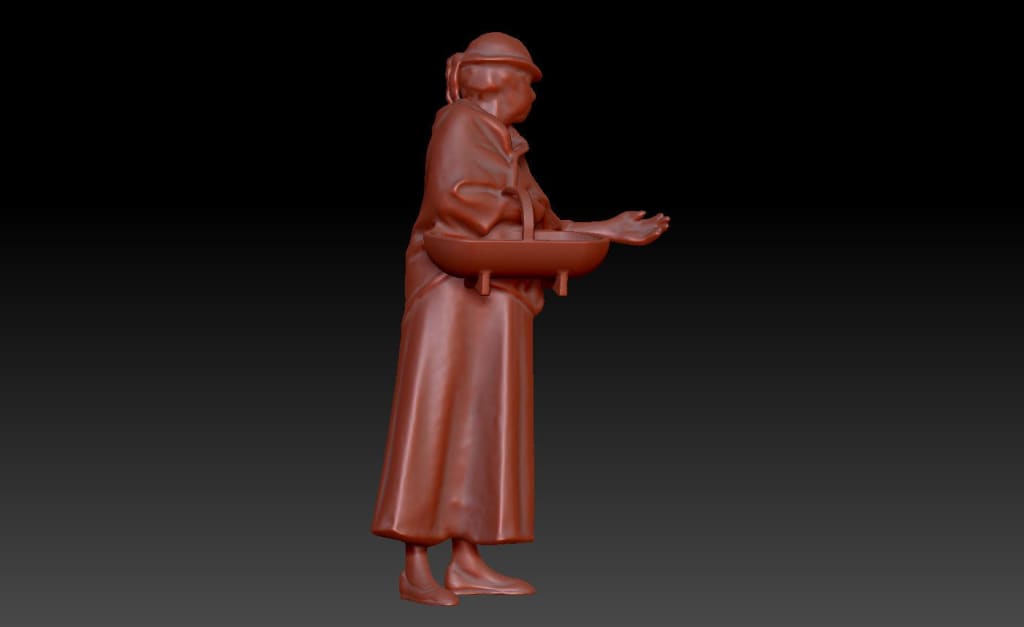 Dsp182 Older Female Standing With Basket Figure