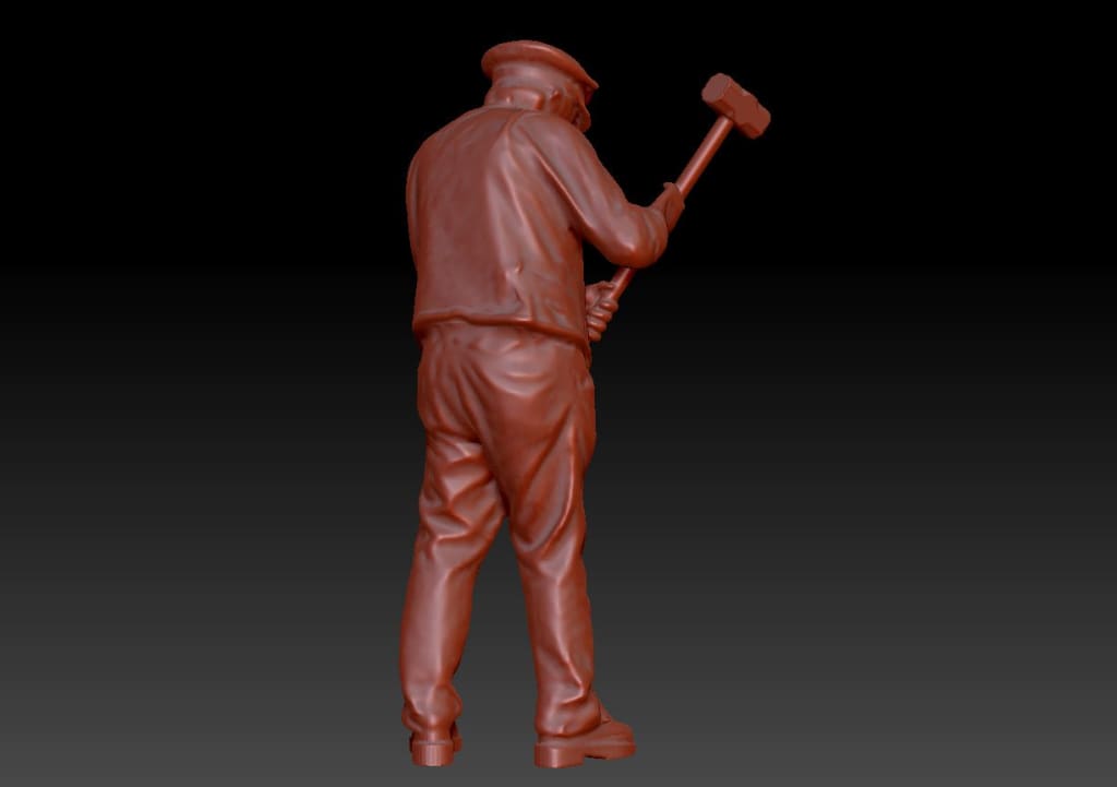 Dsp186 Older Station Staff With Sledge Figure