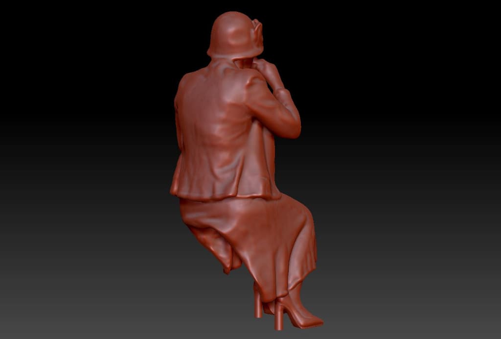 Dsp187 Older Female Drinking Tea Figure