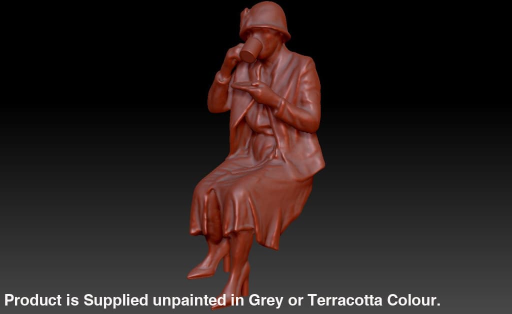 Dsp187 Older Female Drinking Tea Figure