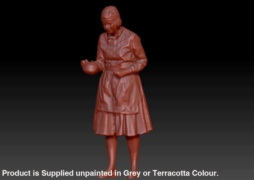 Dsp190 Older Female With Teapot Figure