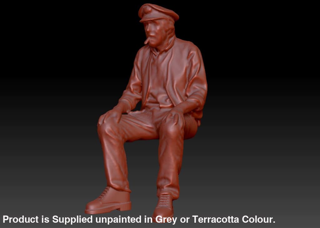 Dsp194 Older Male Sitting/Train Driver Figure