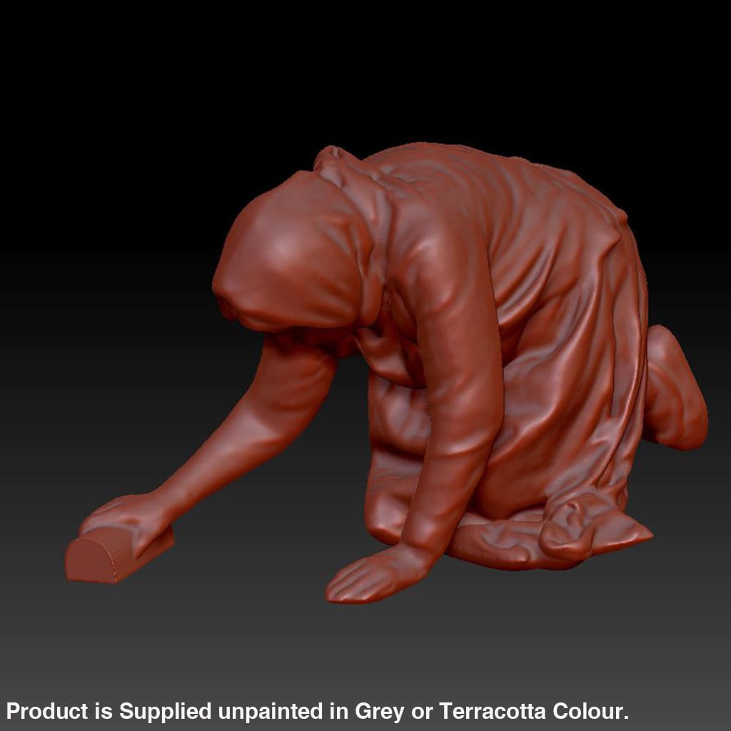 Dsp211 Older Female Scrubbing Floor Figure