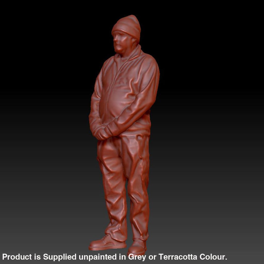 Dsp235 Male Standing Wearing Bennie Hat Figure