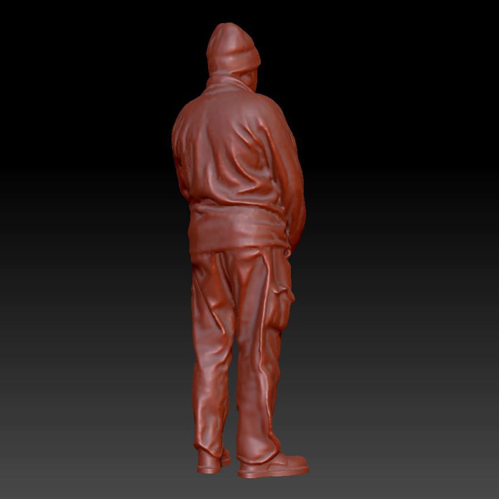 Dsp235 Male Standing Wearing Bennie Hat Figure