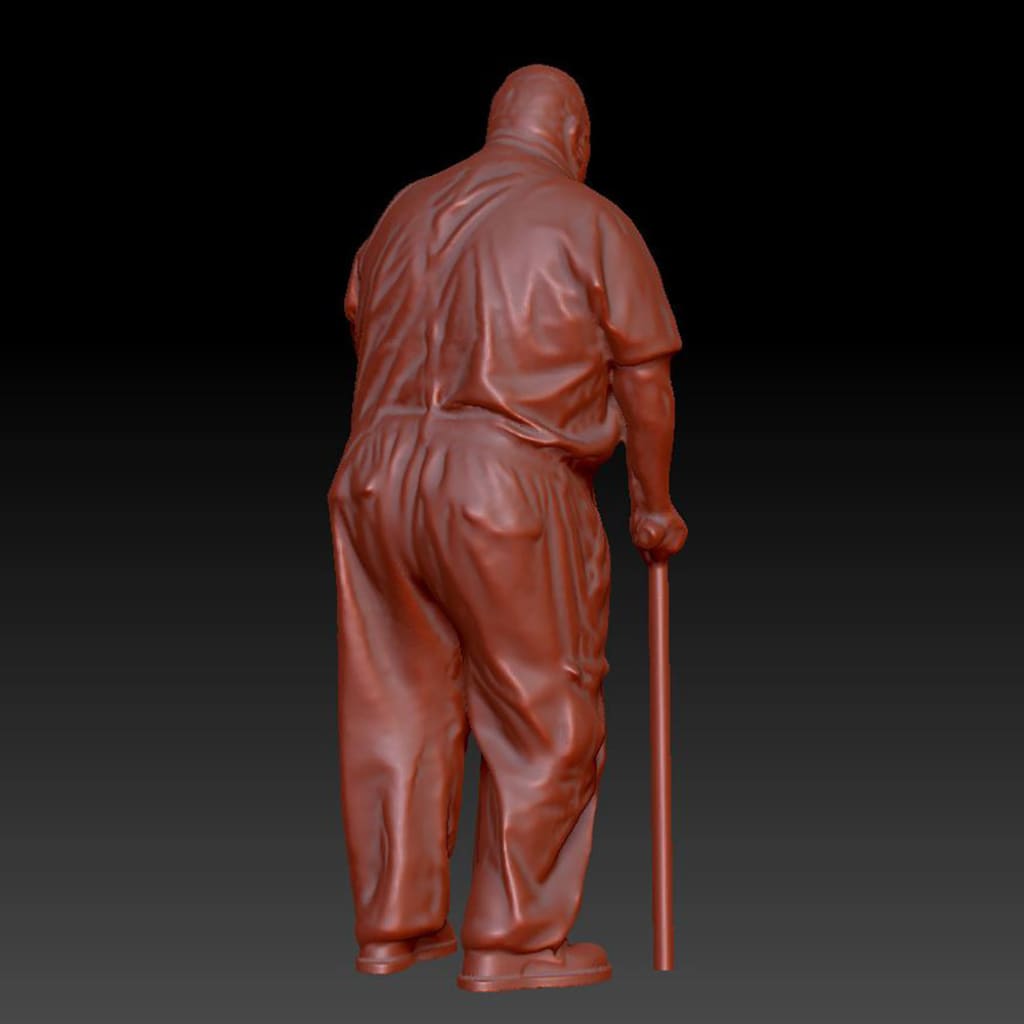 Dsp236 Older Male With Walking Stick Figure