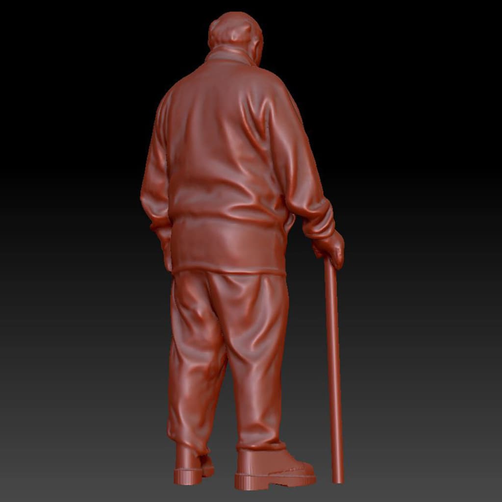 DSP239 Old male with walking stick Figure