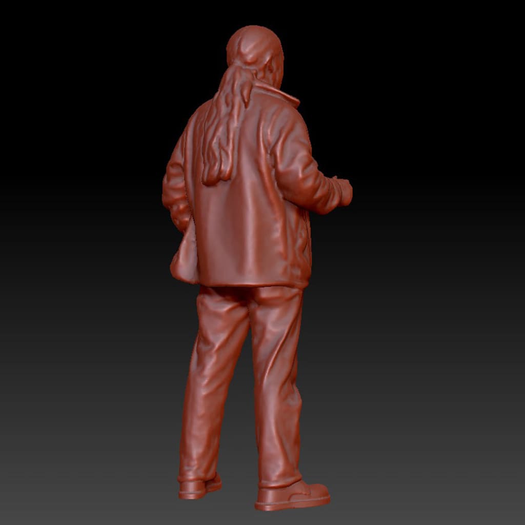 DSP241 Male in Jacket and Cuppa Figure