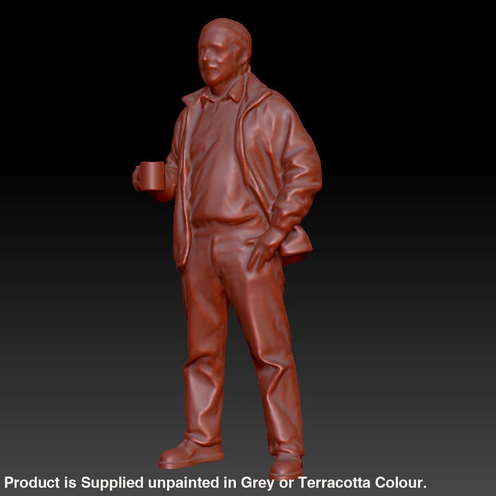 DSP241 Male in Jacket and Cuppa Figure