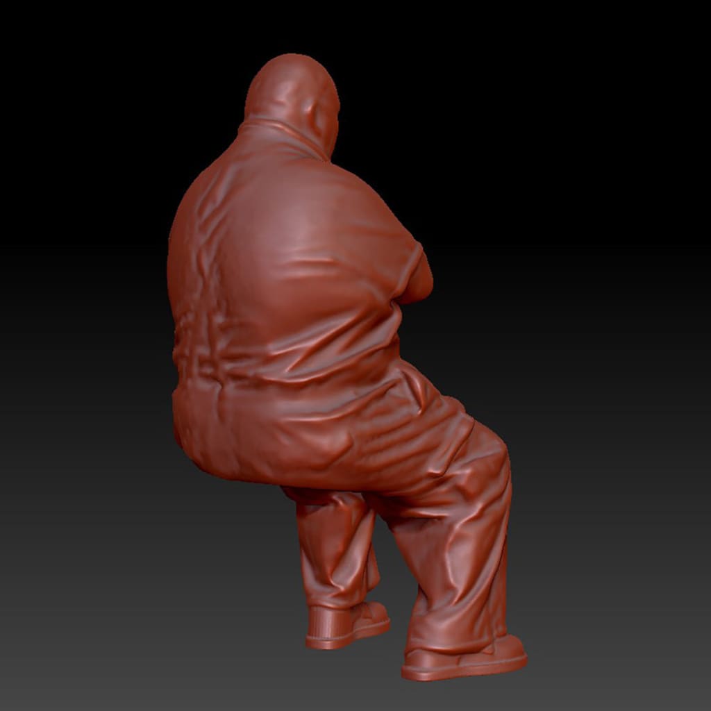 DSP248 Older Large Male Sitting Figure