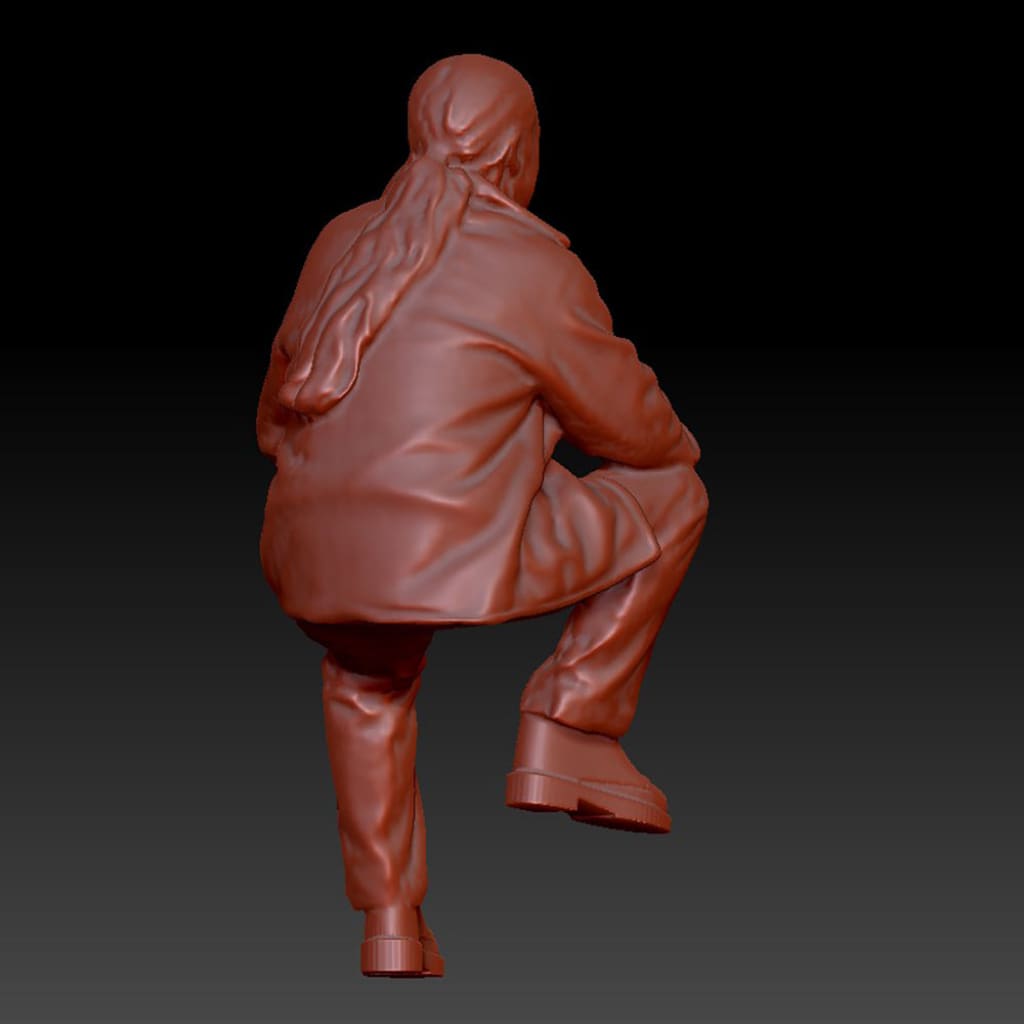 DSP258 Male sitting leg up Figure