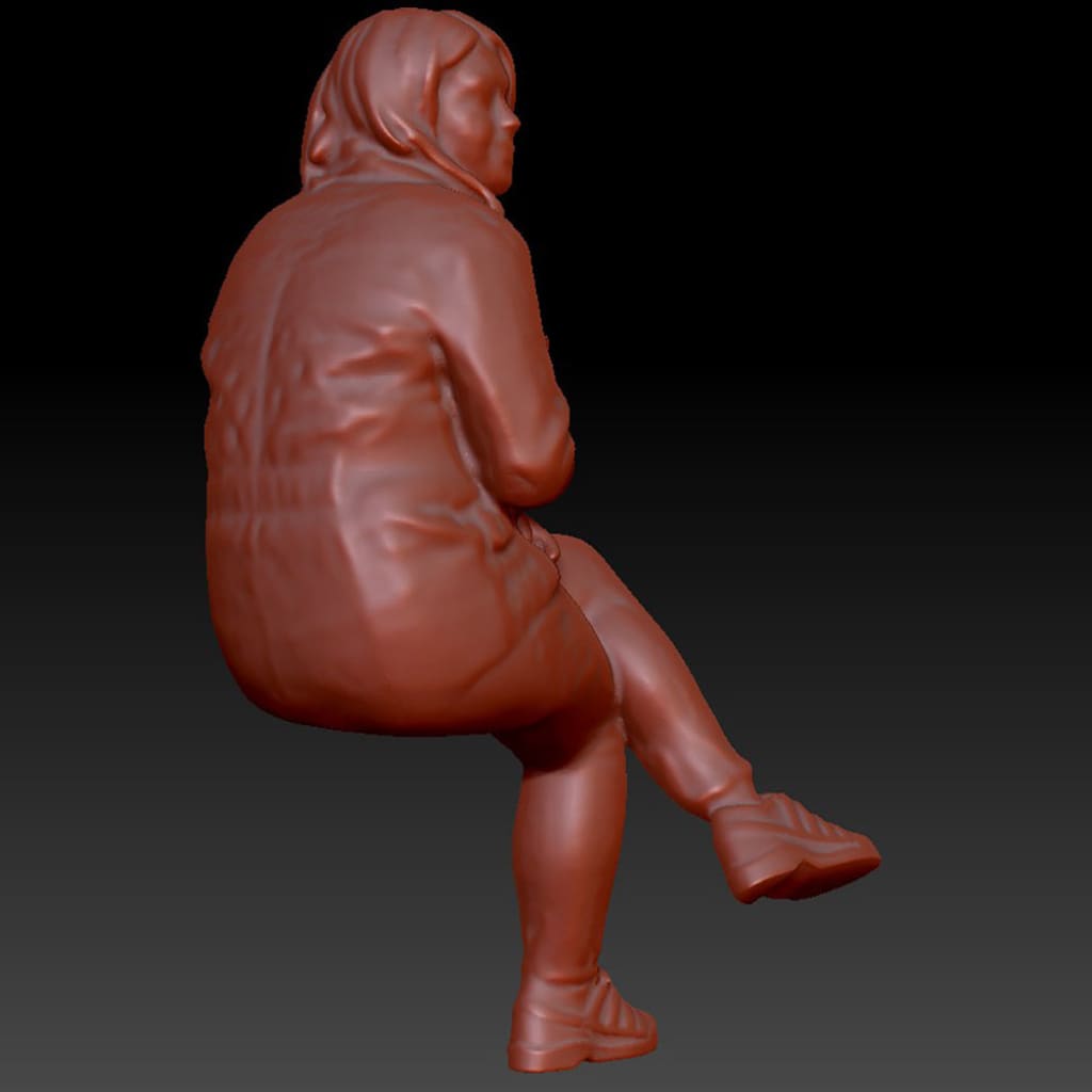 DSP270 Female Sitting with a mug of tea Figure