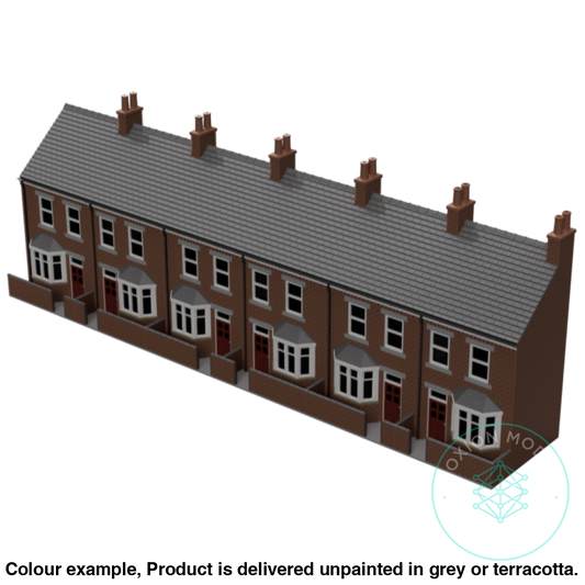 Fc010C – 6X Low Relief Terrace House Pack Oo Scale Building