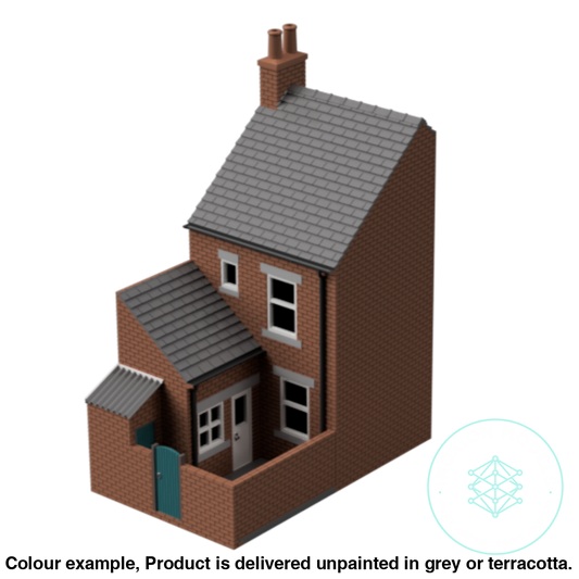 Fm004F – Low Relief Terrace House Oo/Ho Scale Oo Building