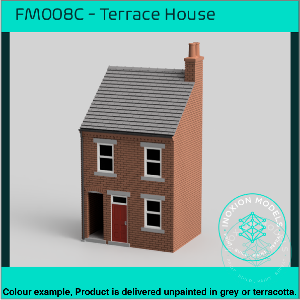Fm008C – Low Relief Terrace House W Close Oo/Ho Scale Oo Building