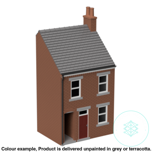 Fm008C – Low Relief Terrace House W Close Oo/Ho Scale Oo Building