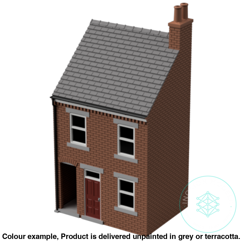 Fm008C – Low Relief Terrace House W Close Oo/Ho Scale Oo Building