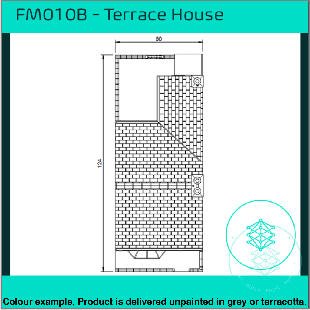 Fm010B – Terrace House Oo/Ho Scale Oo Building