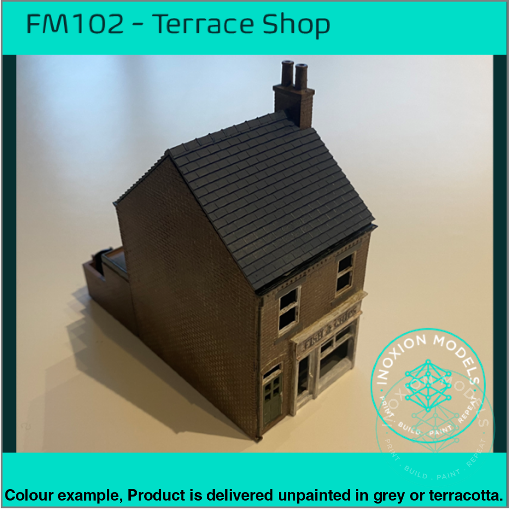 Fm102C – Low Relief Terrace Shop Oo/Ho Scale Oo Building