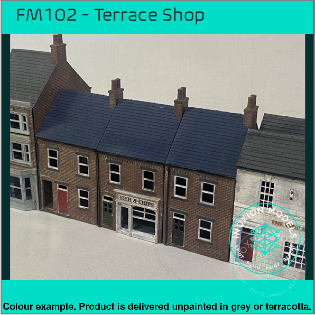 Fm102C – Low Relief Terrace Shop Oo/Ho Scale Oo Building