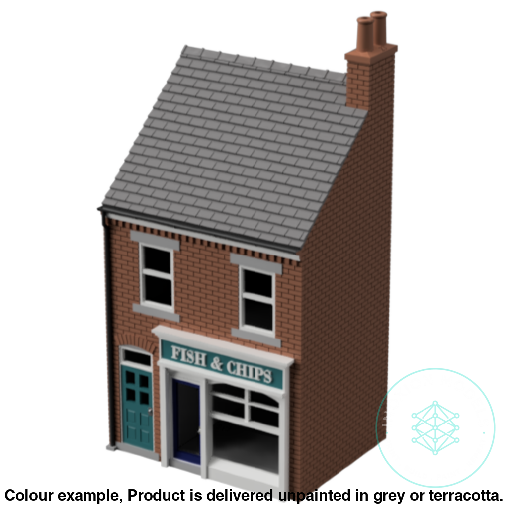 Fm102C – Low Relief Terrace Shop Oo/Ho Scale Oo Building
