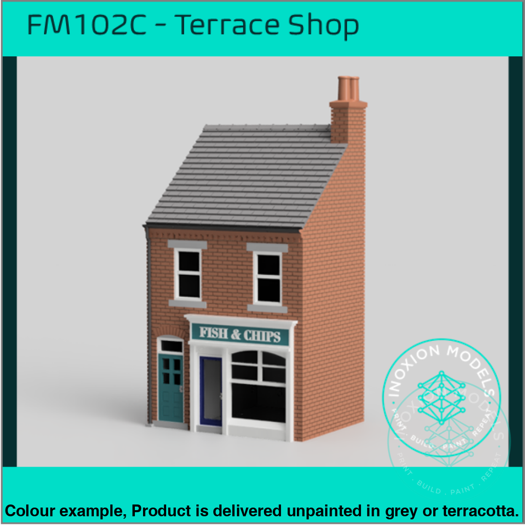 Fm102C – Low Relief Terrace Shop Oo/Ho Scale Oo Building