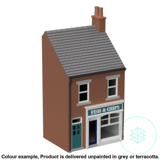 Fm102C – Low Relief Terrace Shop Oo/Ho Scale Oo Building